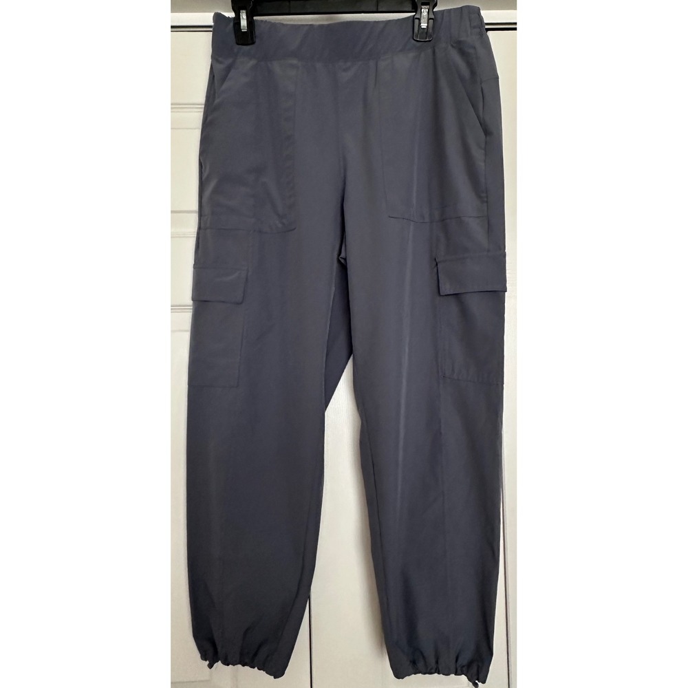 Apana Womens‎ Blue Cargo Jogger Pants Elastic Waist Toggle Cuffs Size Large EUC